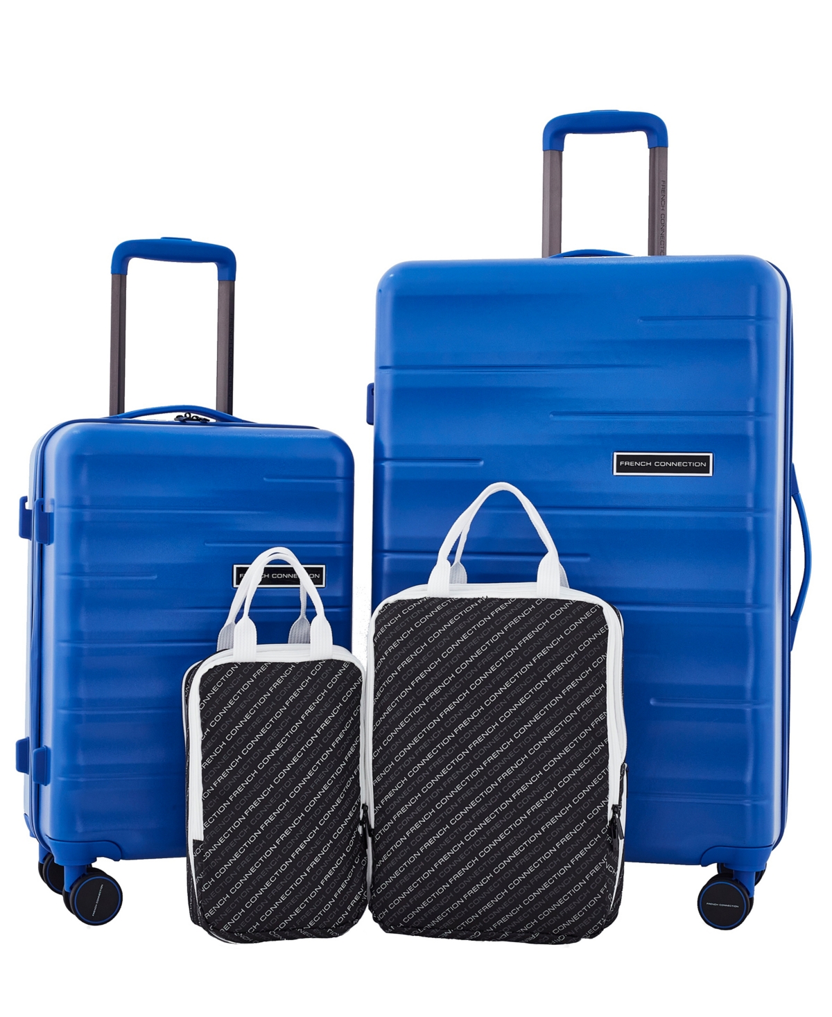 Travelers Club French Connection 4pc Expandable Rolling Hardside Luggage Set In Blue Seastar