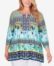 Ruby Rd. 3/4 Sleeve Plus Size Tops - Macy's