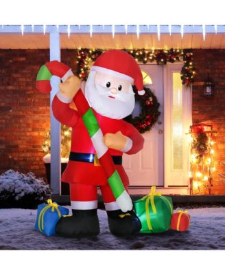 72" Christmas Inflatables Santa Claus with Candy Cane for Yard