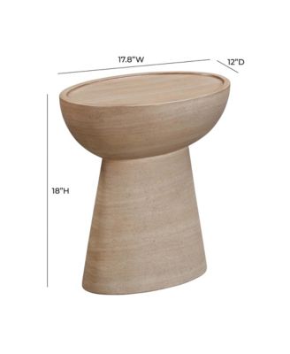 1 Pc. Textured Faux Terrazzo Travertine Indoor, Outdoor Side Table