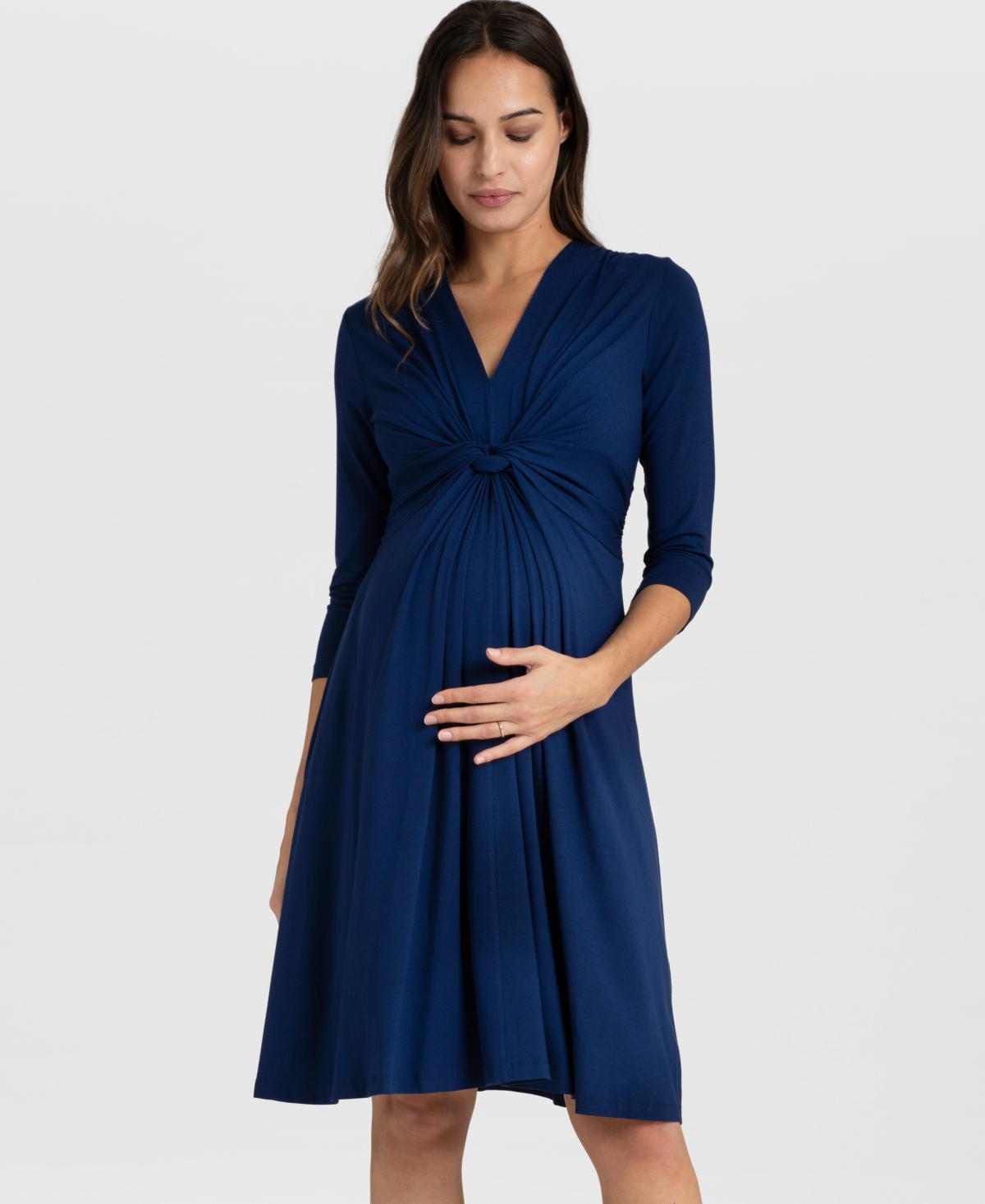 Seraphine Women's Knot Front Maternity Dress In Dark Blue