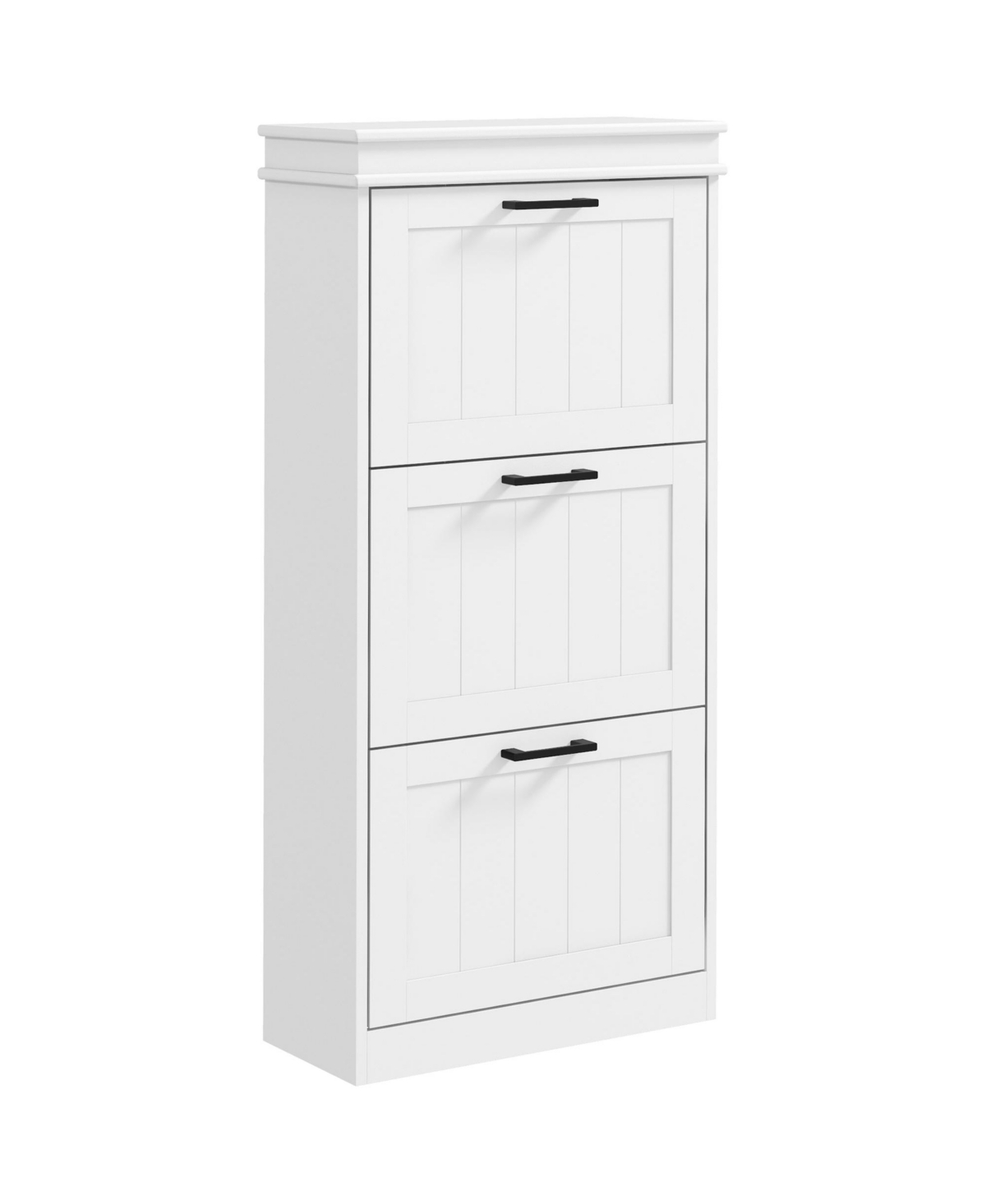 Shoe Cabinet with 3 Flip Drawers for 15 Pairs of Shoes - White