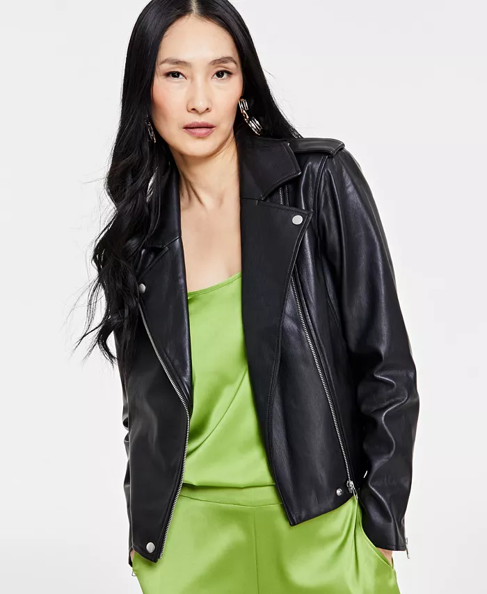 Women's Faux-Leather Jacket - thumbnail 3