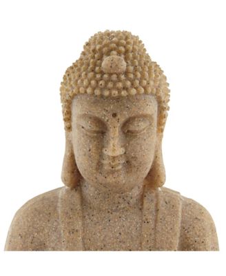 Calm Buddha 14" High Small Zen Asian Indoor Outdoor Decor Sand Stone Tabletop Fountain with Light LED Outside