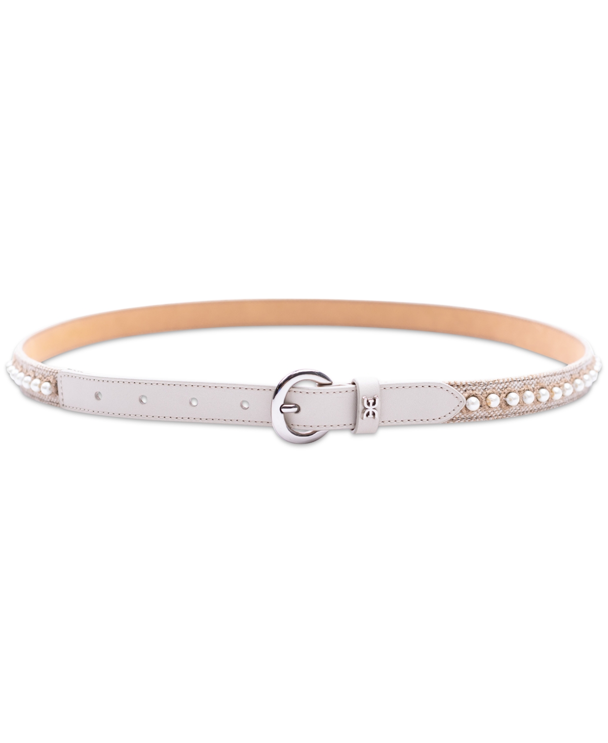 Sam Edelman Women's Skinny Woven Embellished Belt
