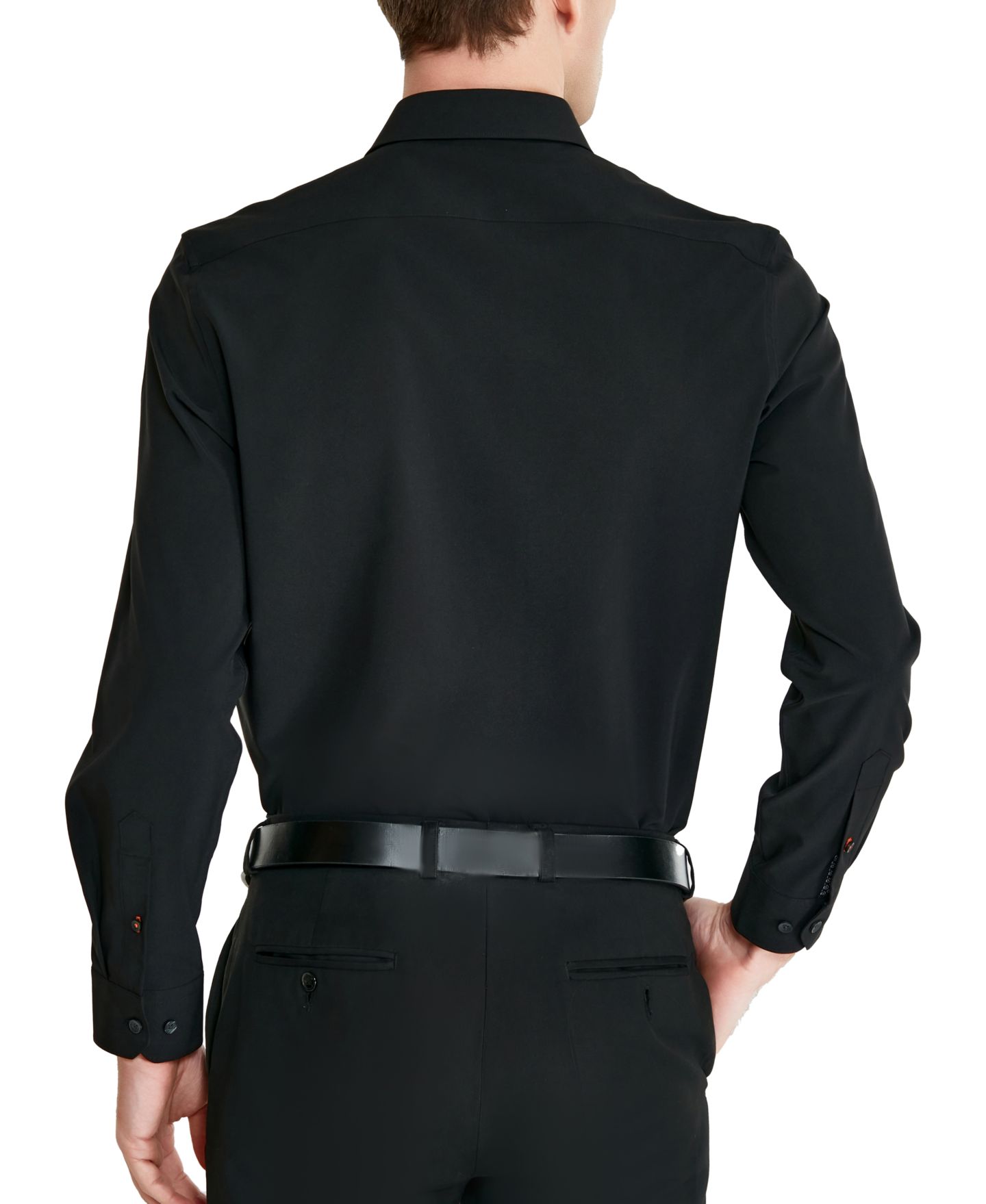 Мужская рубашка Tallia Slim-Fit Solid Poplin Dress Shirt, цвет: Чёрный — фото 2