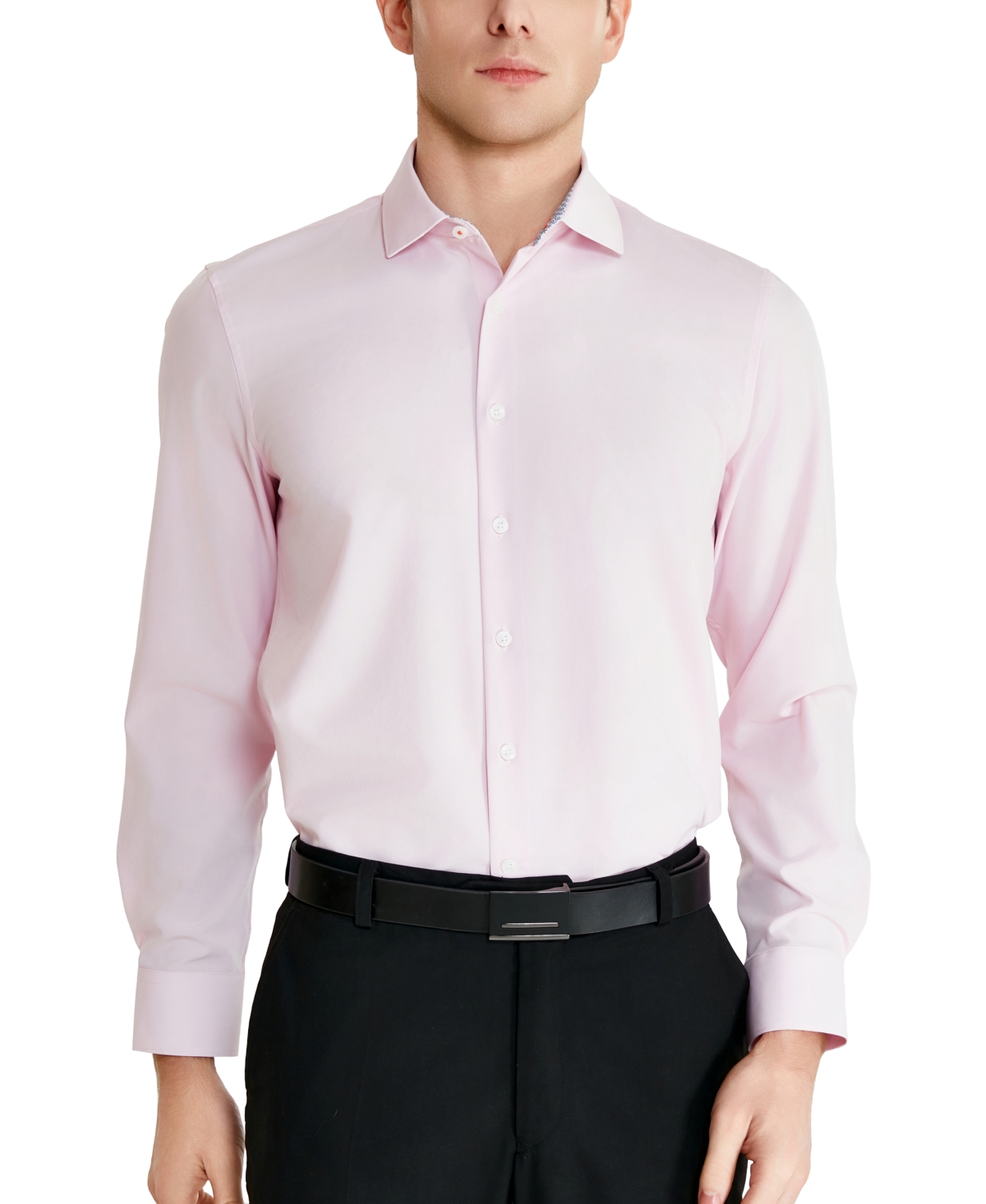 Tallia Men's Slim-fit Solid Poplin Dress Shirt In Pink