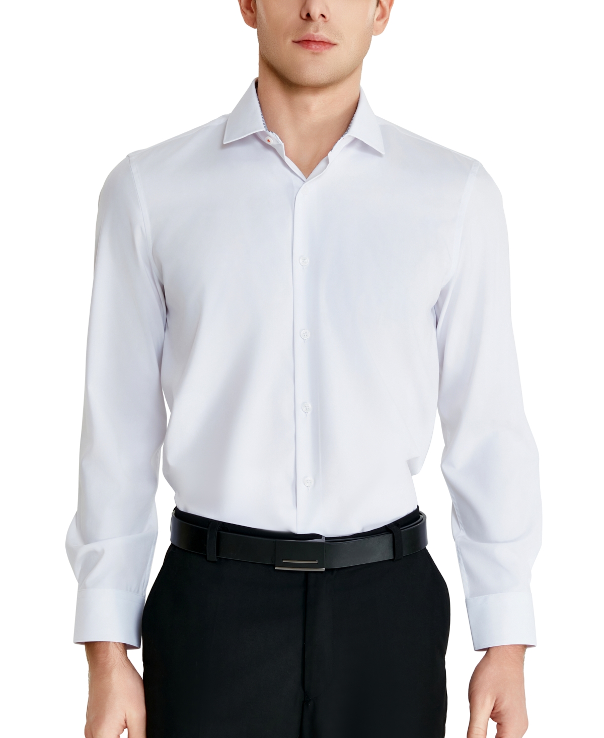 Tallia Men's Slim-fit Solid Poplin Dress Shirt In White