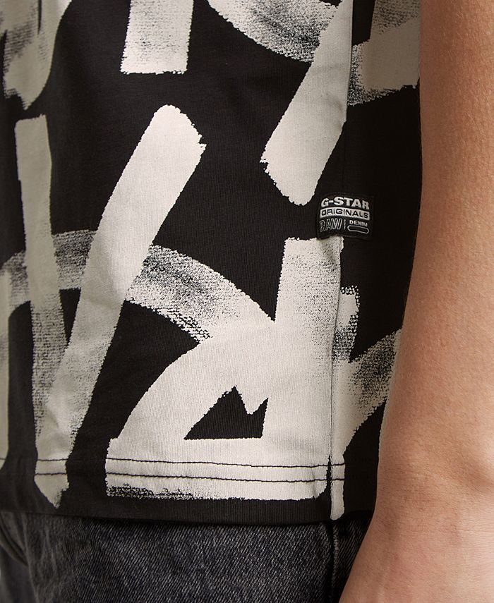 G-Star RAW Men's White/Blue Graphic 07 Logo Crew-Neck Short Sleeve T-Shirt 1 thumbnail image