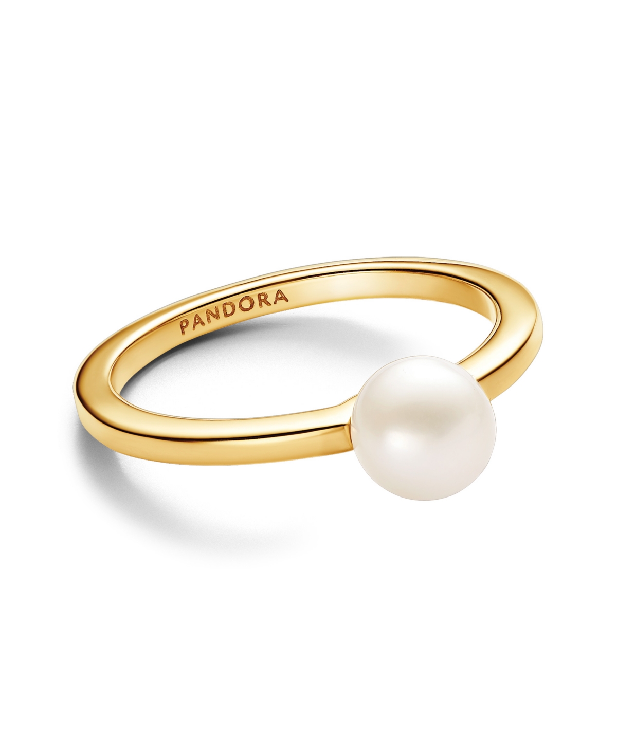 Shop Pandora 14k Gold-plated Timeless Treated Freshwater Cultured Pearl Ring