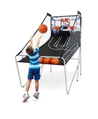 Foldable Dual Shot Basketball Arcade Game with Electronic Scoring System