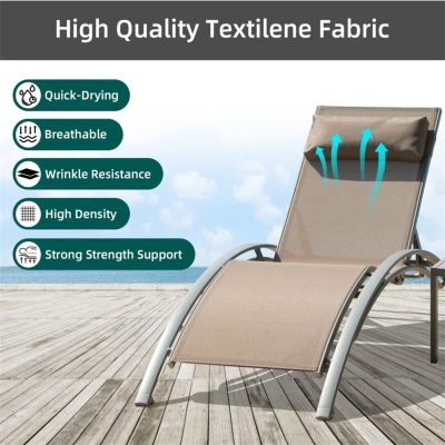 Streamdale 3-Piece Outdoor Lounge Set, Khaki, Aluminum, All-Weather