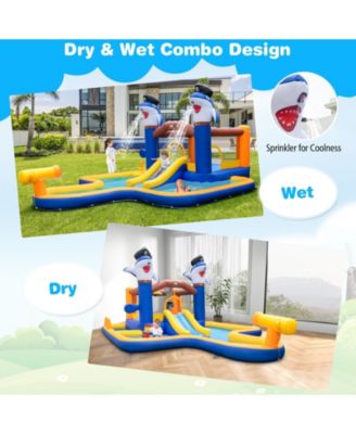 7-In-1 Water Slide Park with Splash Pool and Water Cannon without Blower