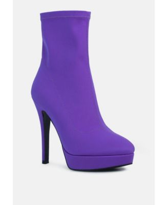 Womens Patotie Lycra High Heel Ankle Boots