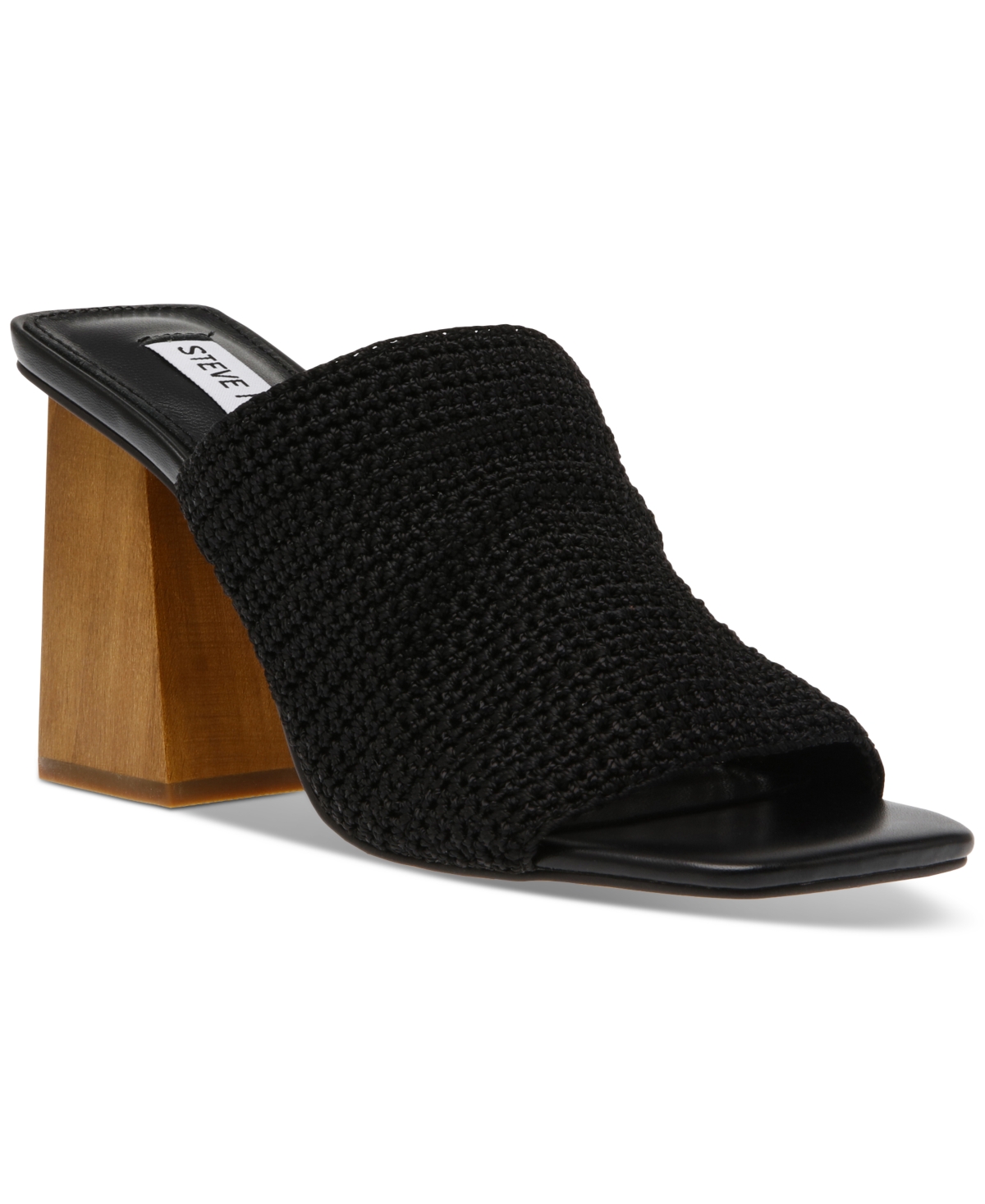 Steve Madden Women's Realize Crochet Block-heel Sandals In Black
