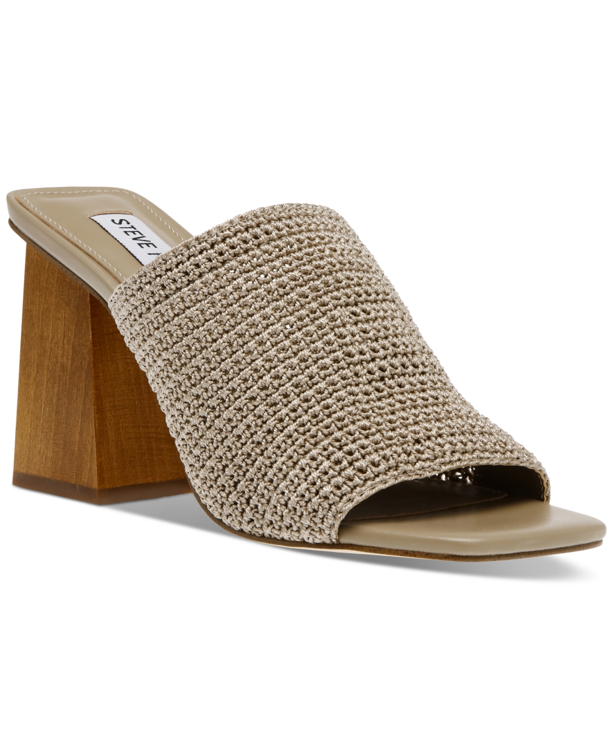 Shop Steve Madden Women's Realize Crochet Block-heel Sandals In Taupe