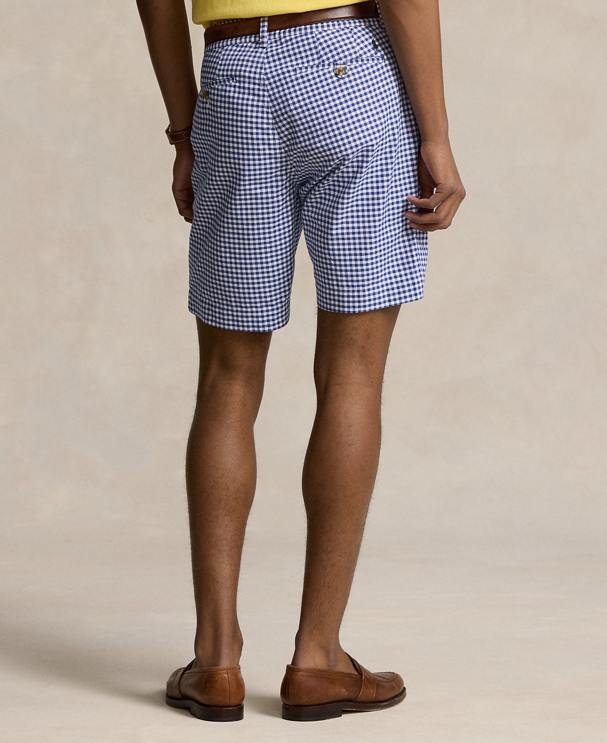 Shop Polo Ralph Lauren Men's 9-inch Classic Fit Gingham Chino Shorts In Bsr Royal,white