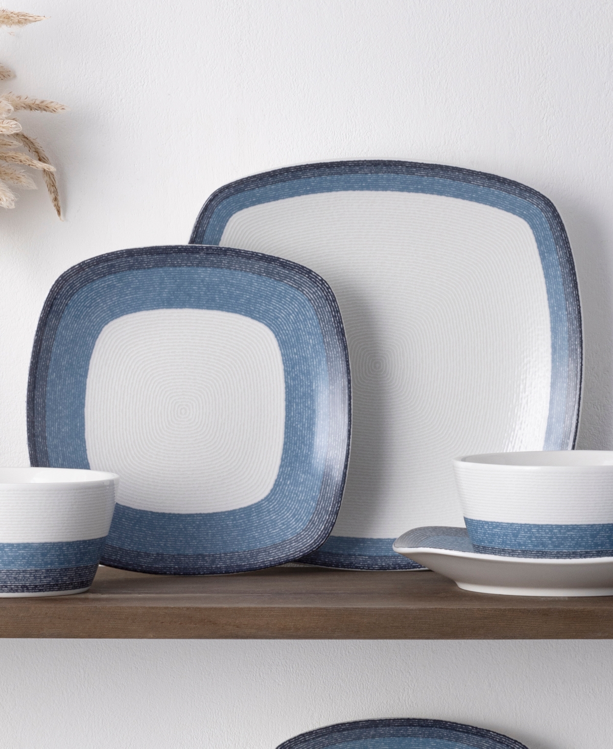 NORITAKE COLORSCAPES LAYERS 12 PIECE SQUARE DINNERWARE SET 