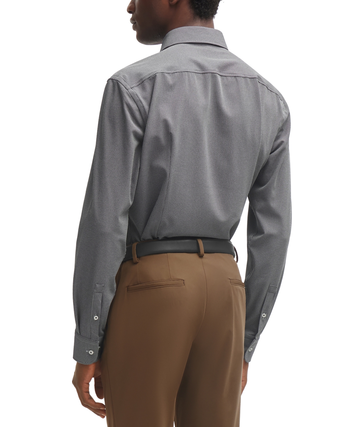 Boss by Hugo Boss Men's Structured Performance-Stretch Fabric Slim-fit Dress Shirt
