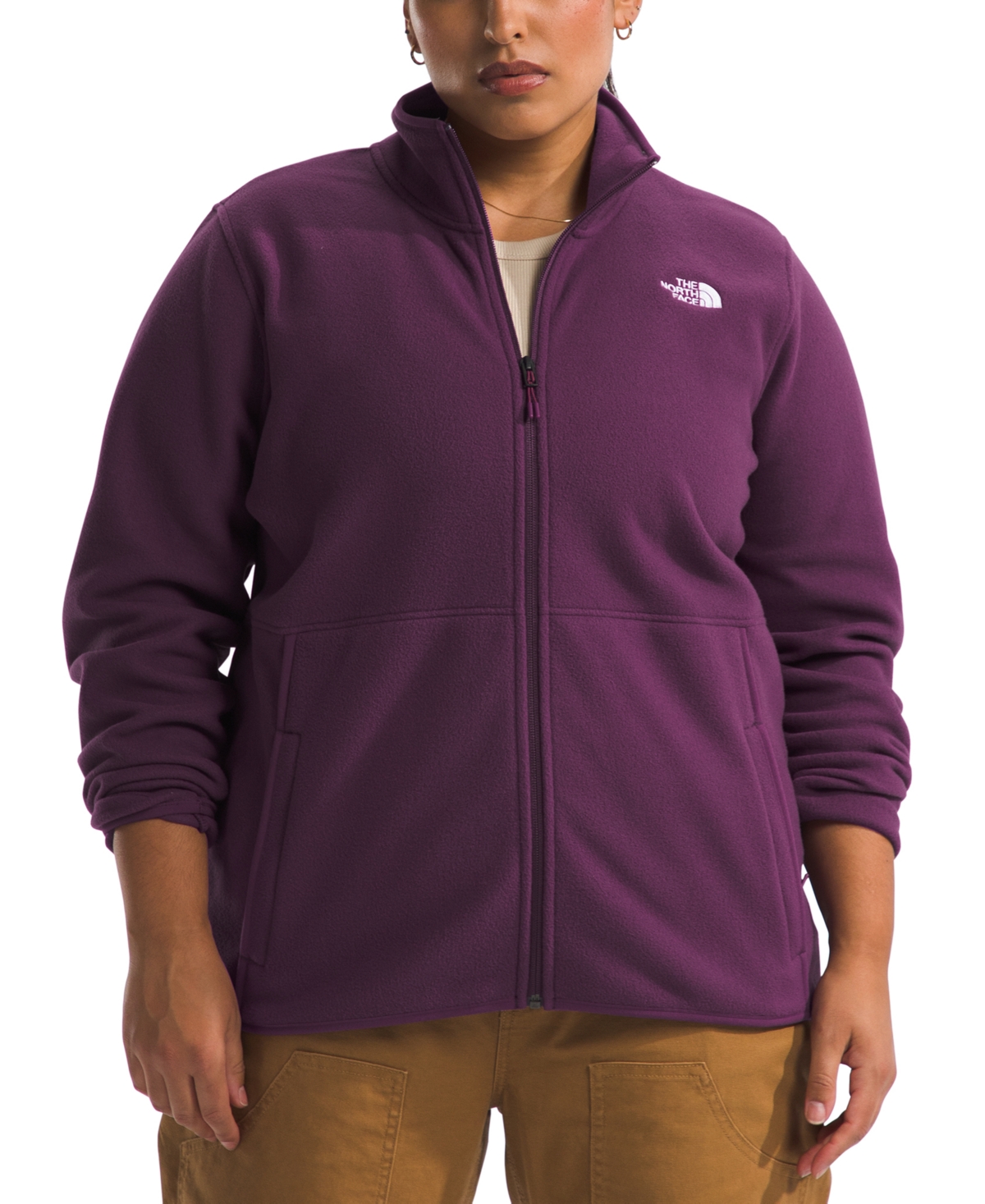 Shop The North Face Plus Size Colorblocked Alpine Polartec Jacket In Black Currant Purple