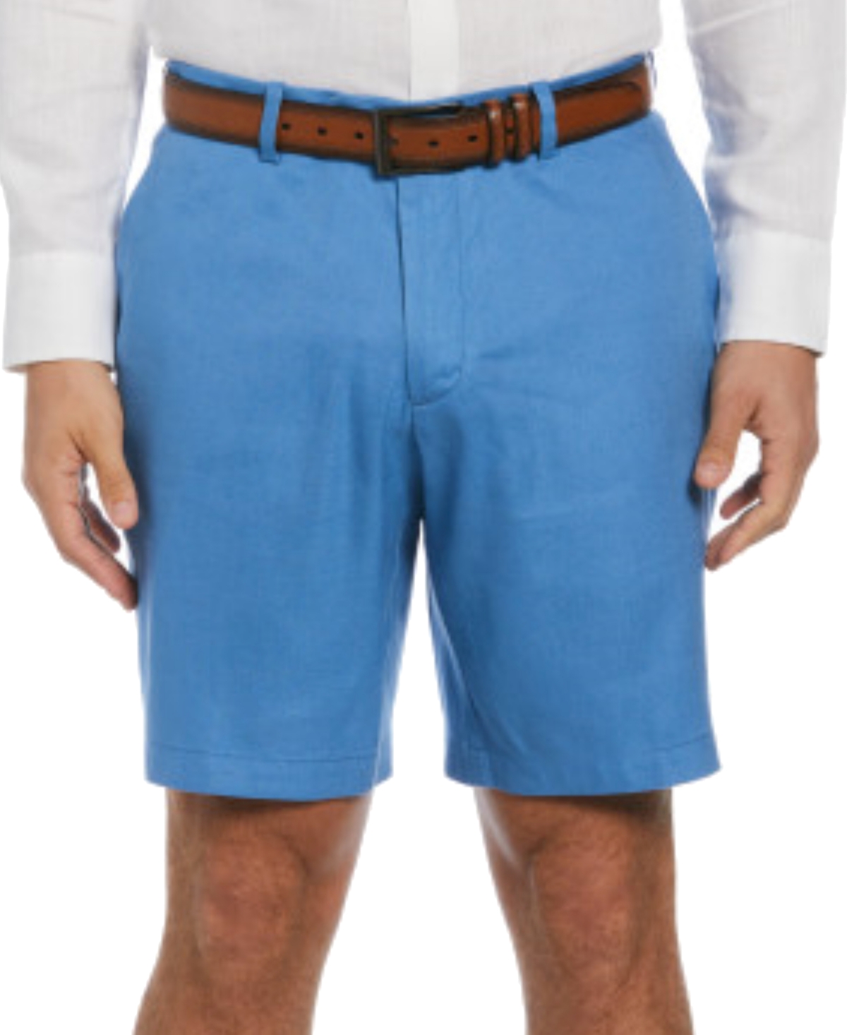 Shop Cubavera Men's Flat Front 9" Linen Blend Shorts In Parisian Blue