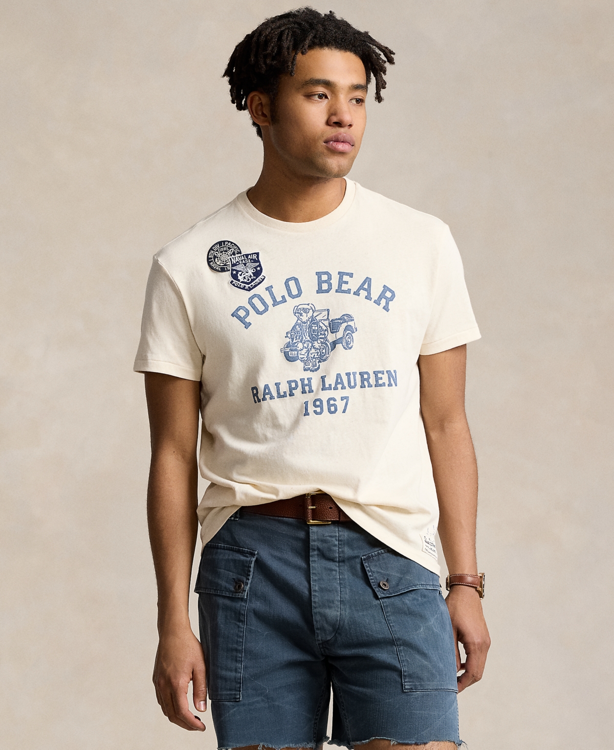 Shop Polo Ralph Lauren Men's Classic-fit Polo Bear Jersey T-shirt In Deckwash White Truck Bear