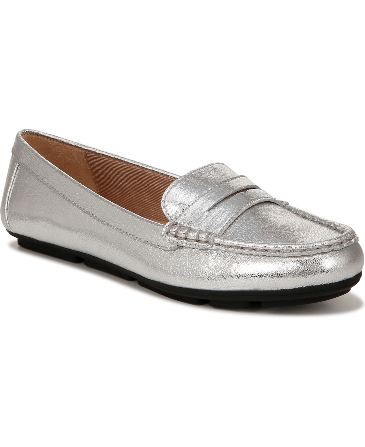 Lifestride Riviera Slip-on Loafers In Metallic Silver Faux Leather