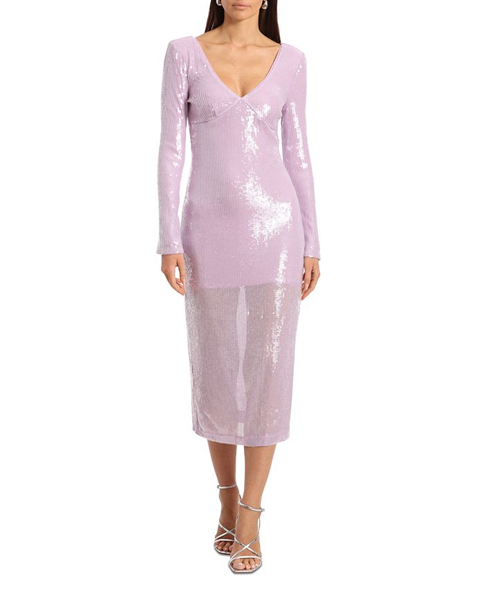 Women s Sequined Bodycon Midi Dress