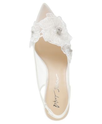 Women's Petra Flower Applique Slingback Pumps