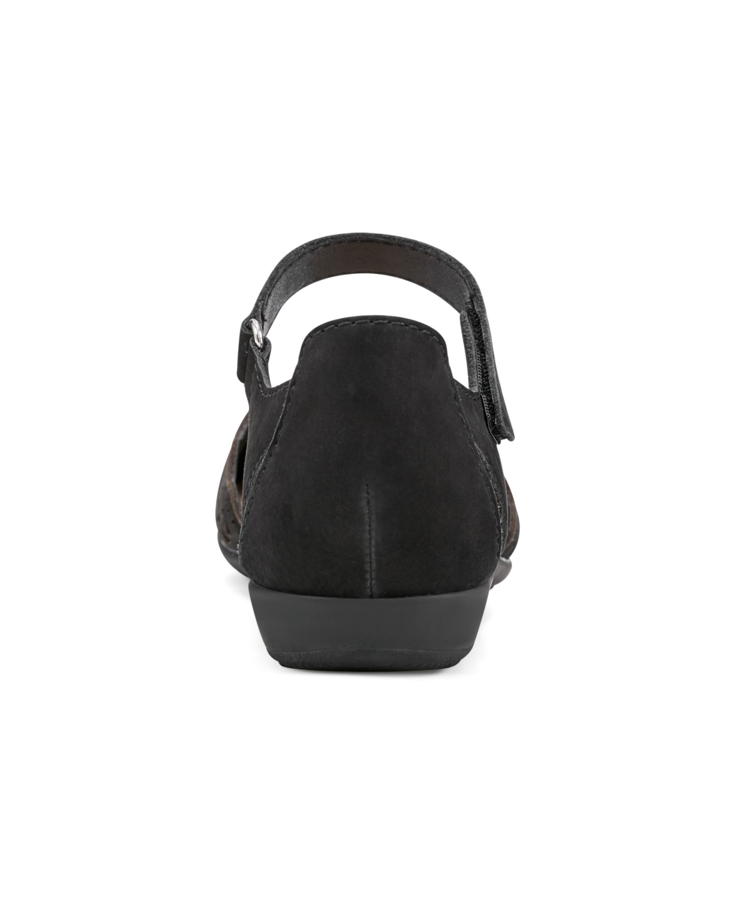 Женские сандалии Earth Bronnie Perforated Two-Piece Flat, цвет: Чёрный нубуковый — фото 3