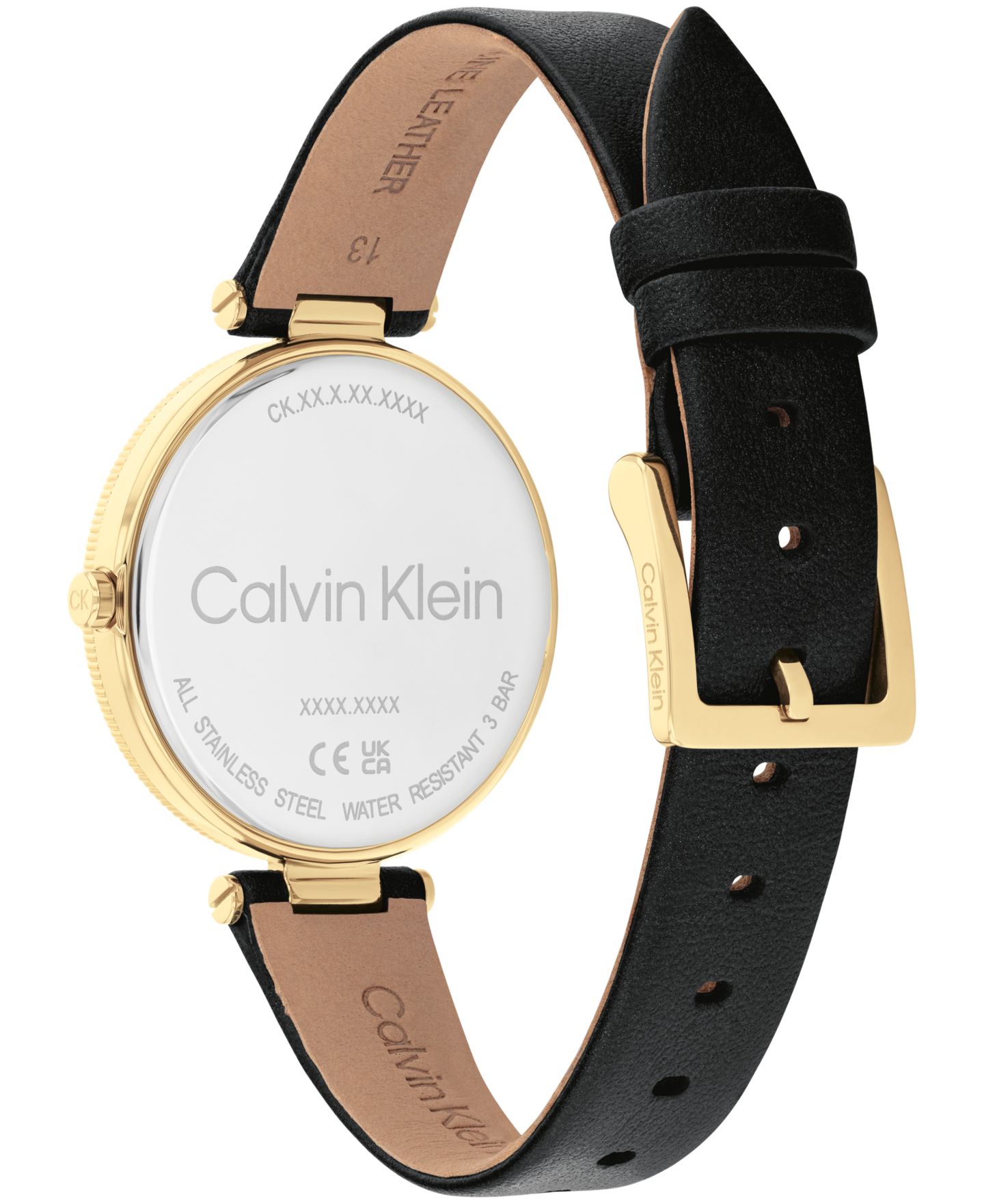 Женские часы Calvin Klein Gleam Black Leather Strap Watch 32mm — фото 3