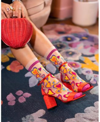 Women's Y2K Hearts Ruffle Sheer Sock