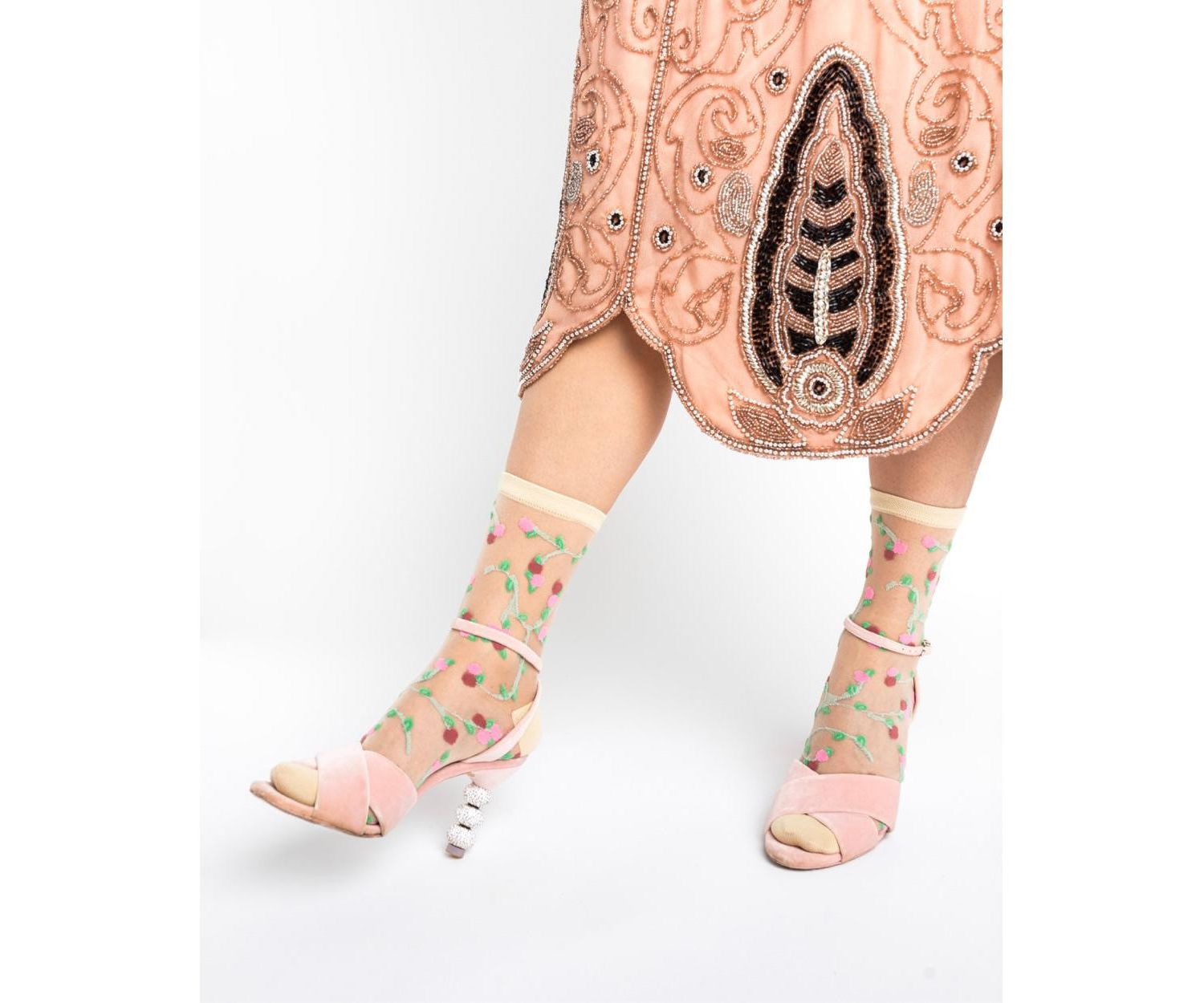 Women's Sheer Rosettes Sock