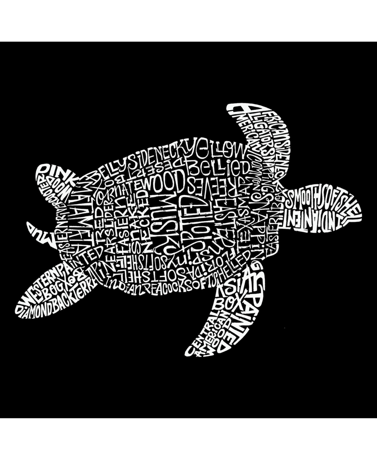 Girl's Word Art T-shirt - Turtle