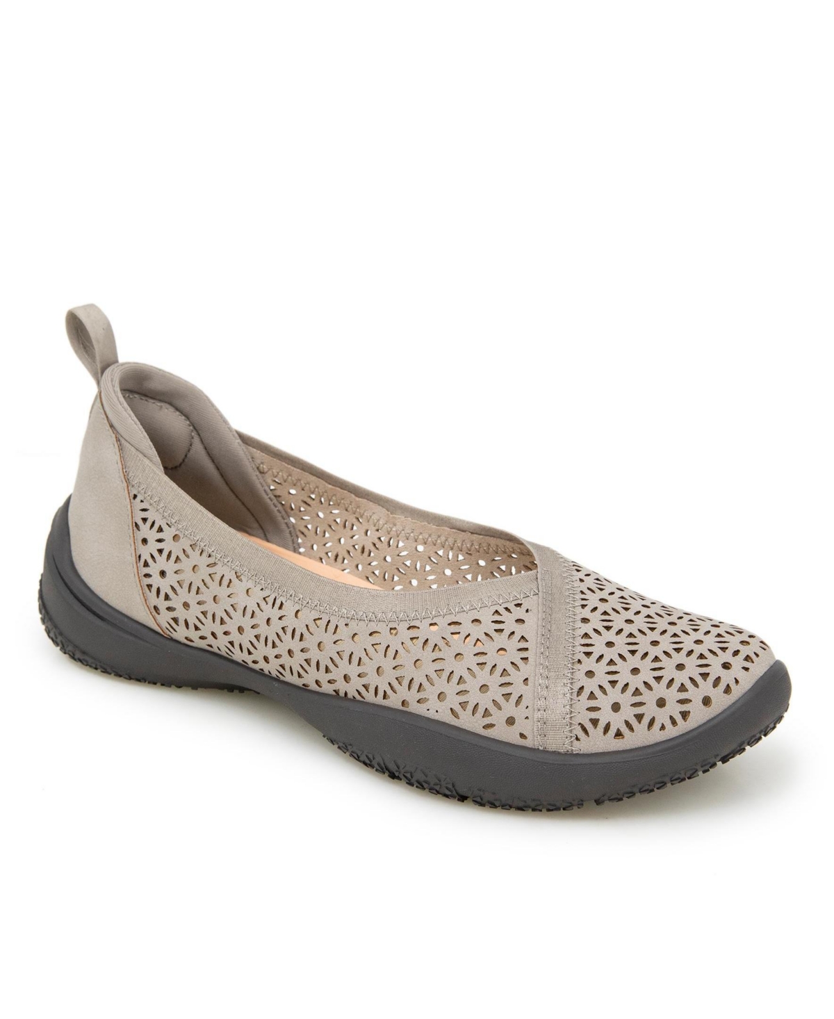 Shop Jbu Women's Emma Perforated Pattern Slip-on Flat Shoe In Taupe