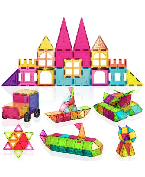 Детские конструкторы Contixo ST4 112-Piece Magnetic Building Tiles, Ages 3+