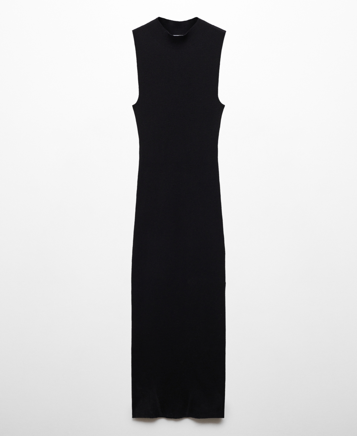 Shop Mango Women's Opening Detail Ribbed Knit Dress In Black