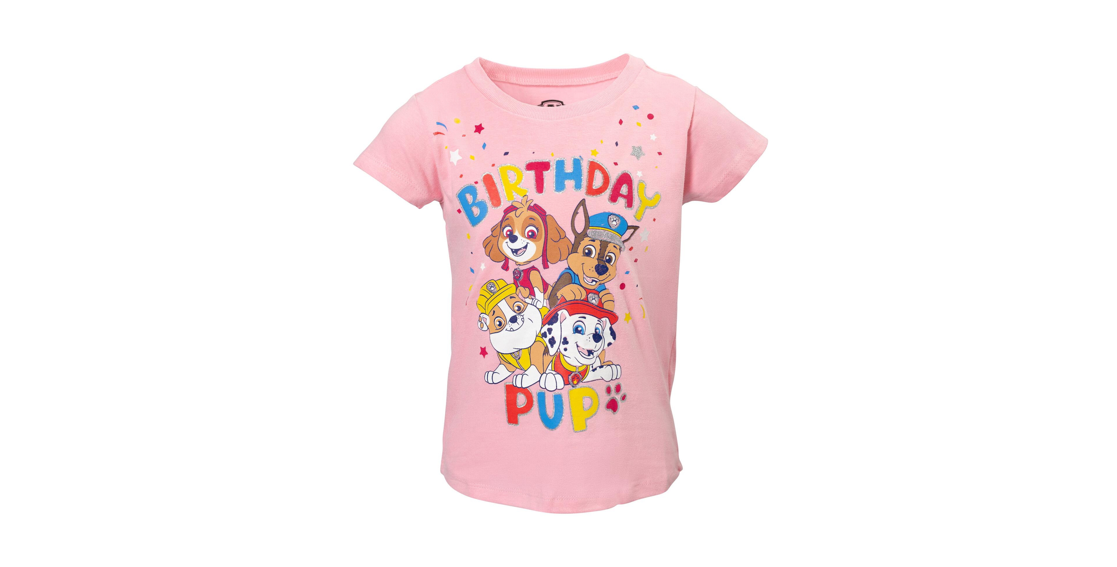 Paw Patrol Little Girls Skye Rubble Chase Marshall Birthday T-Shirt