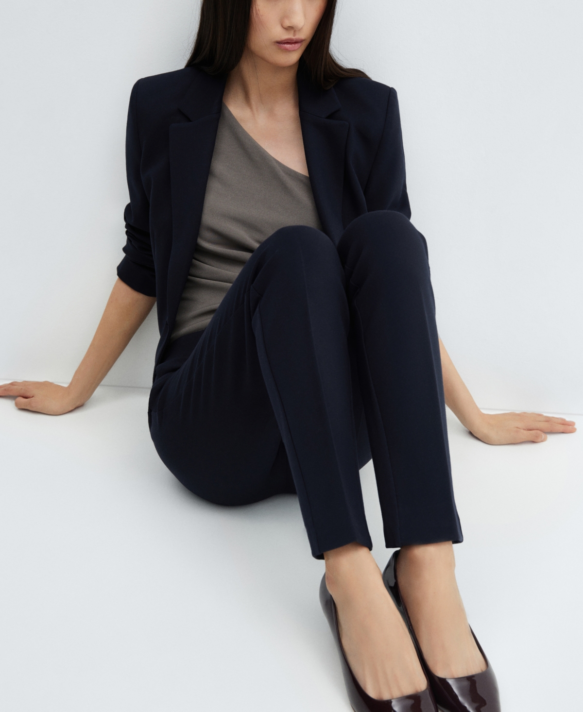 Mango Women's Rome-Knit Straight Pants