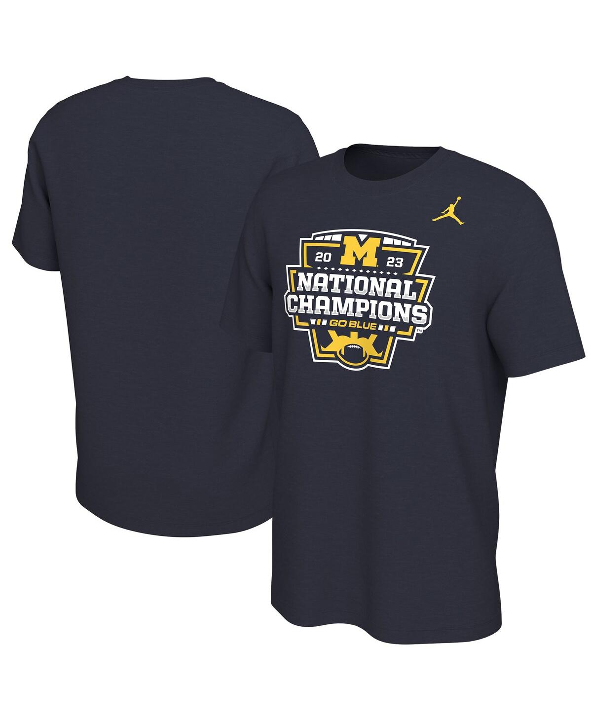 Jordan Men's  Navy Michigan Wolverines College Football Playoff 2023 National Champions Team T-shirt