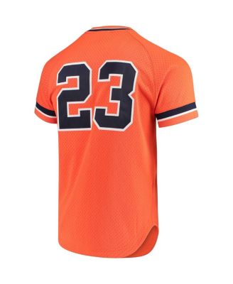Men's Kirk Gibson Orange Detroit Tigers Cooperstown Collection Mesh Batting Practice Button-Up Jersey