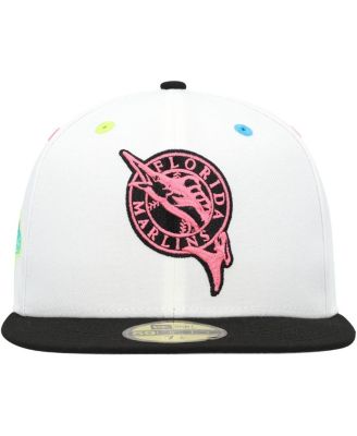 Men's White Florida Marlins Cooperstown Collection Neon Eye 59FIFTY Fitted Hat