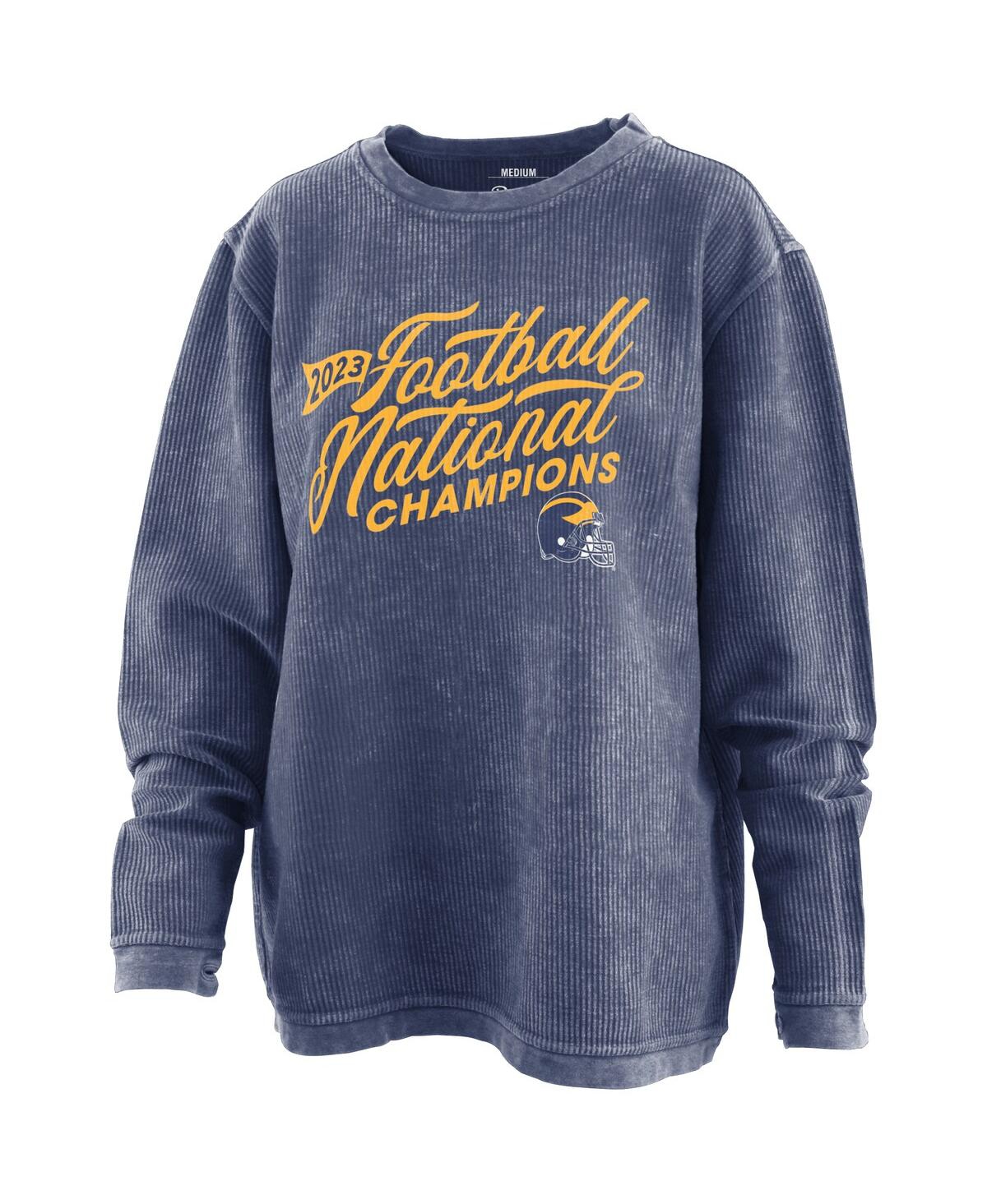 Pressbox Navy Michigan Wolverines College Football Playoff 2023 National Champions Comfy Cord Pullo In Navy