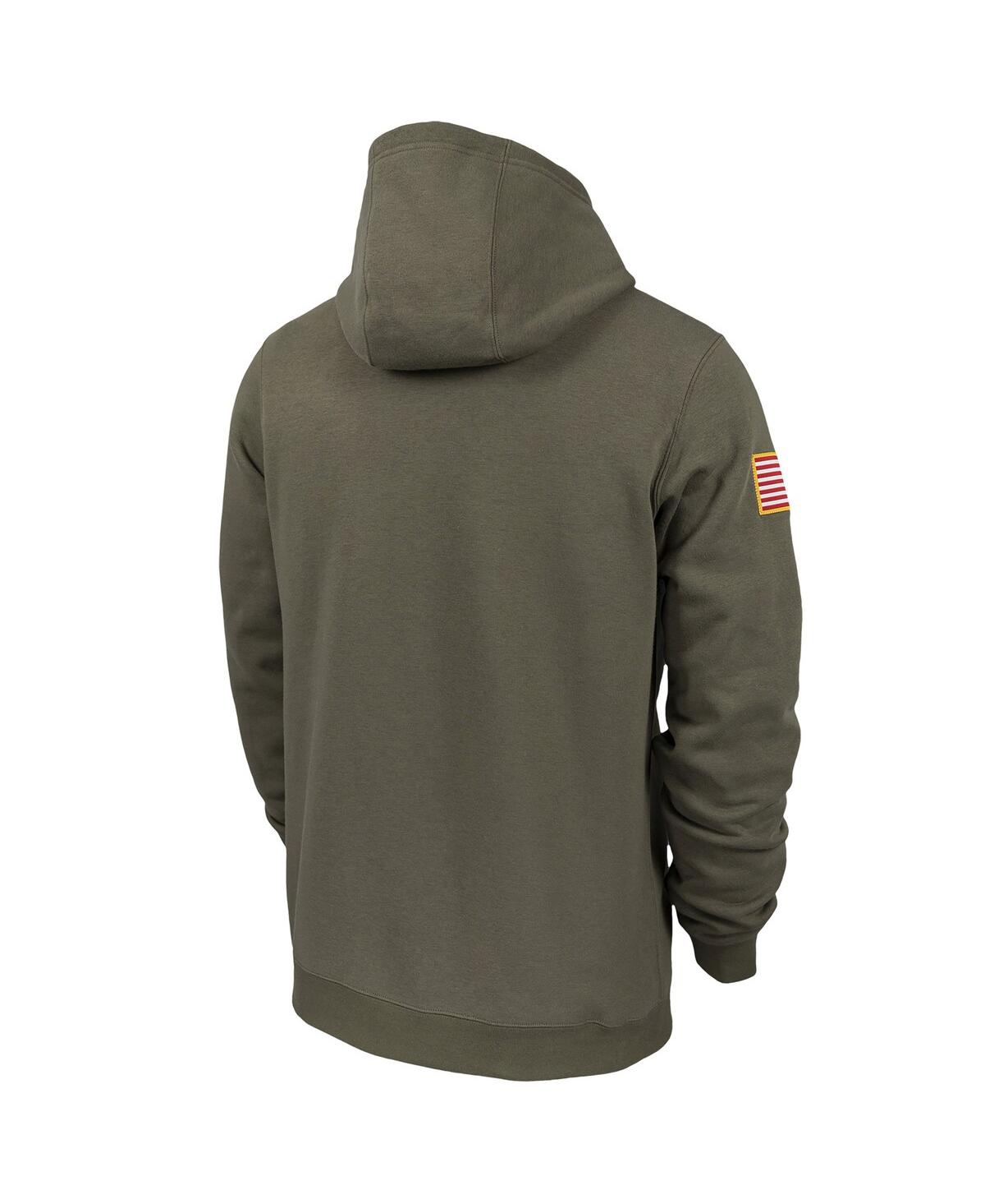 Shop Nike Men's  Olive Georgia Bulldogs Military-inspired Pack Club Fleece Pullover Hoodie