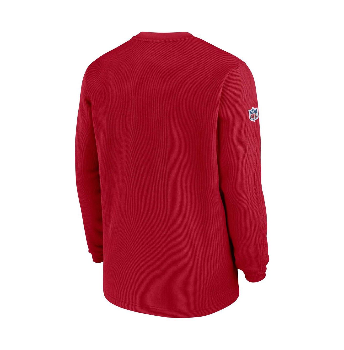 Мужская футболка Nike Red Tampa Bay Buccaneers 2023 Sideline Throwback Heavy Brushed Waffle Long Sleeve — фото 2