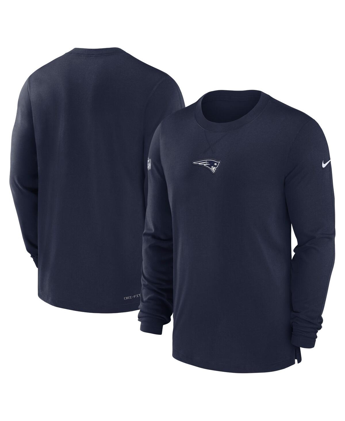 Shop Nike Men's  Navy New England Patriots 2023 Sideline Performance Long Sleeve T-shirt