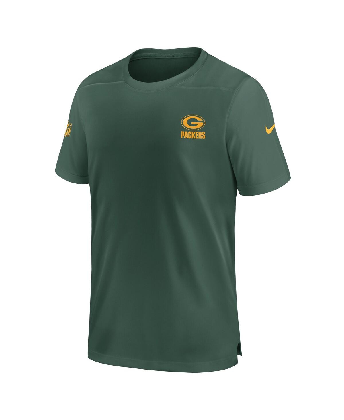 Shop Nike Men's  Green Green Bay Packers Sideline Coach Performance T-shirt