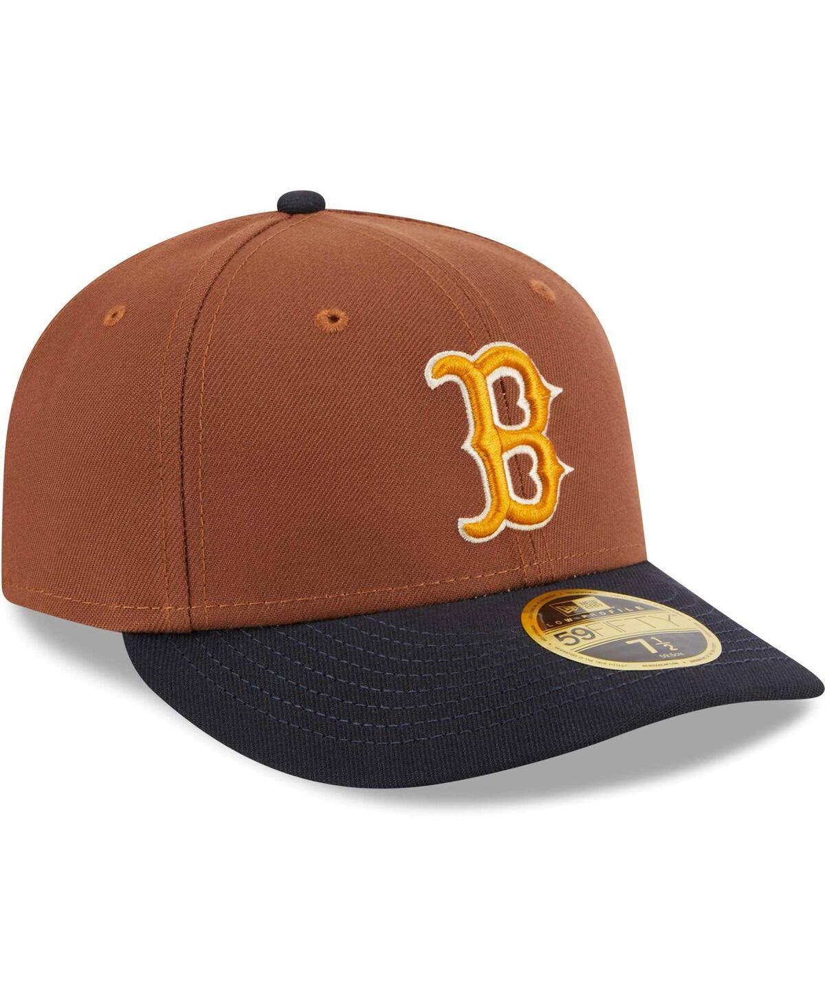 Shop New Era Men's  Brown Boston Red Sox Tiramisu Low Profile 59fifty Fitted Hat