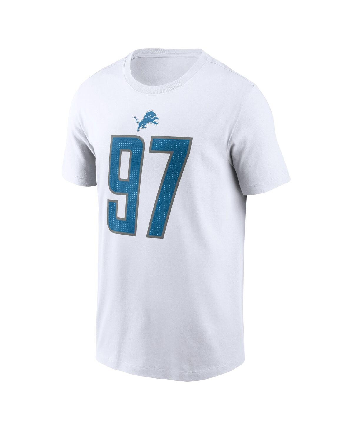 Men's Nike Aidan HutchinsonDetroit Lions Player Name and Number T-shirt - White