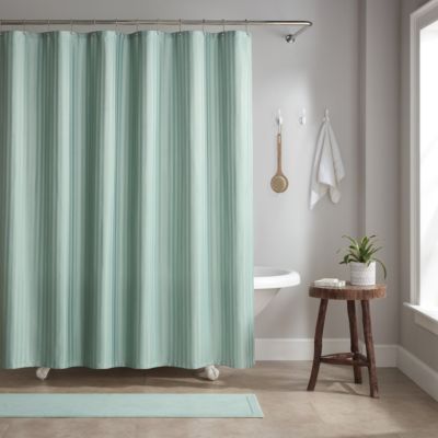 Host & Home Damask Shower Curtain Set, 72x72 Inch Polyester Curtain with Weighted Hem, Rust Proof Grommets & 12 Metal Rings